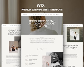 Premium Wix Website Template, Life Coach, Blogger, Agency with beige neutral colors