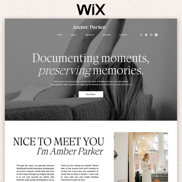 Wix Photographer Template, WiX Landing page, Wix template, Wix coach web design, Photographer website, Wix website