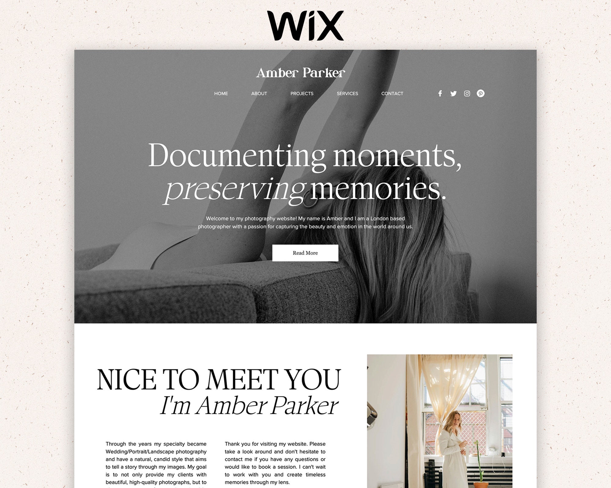Wix Photographer Template, WiX Landing page, Wix template, Wix coach web design, Photographer website, Wix website