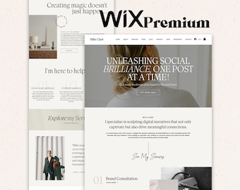 Wix Social Media Manager template, Wix Life Coach template, Wix Agency template, Premium Wix template, Wix template branding, Wix Sales page