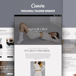 Plantilla web de Canva para entrenador personal, página de inicio para entrenador físico