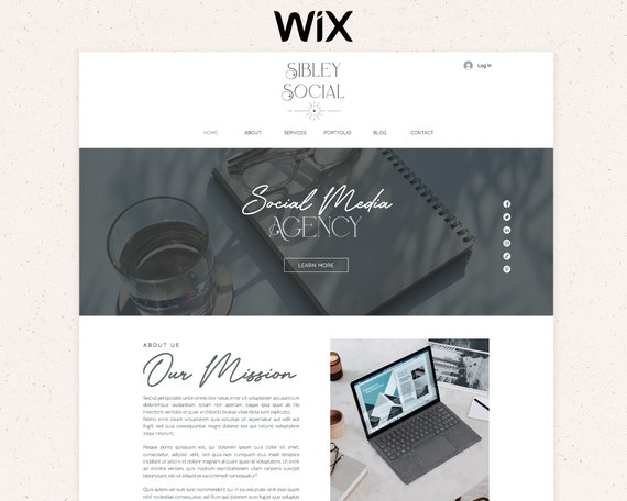 Minimal Wix Website Template: Social Media Agency Design