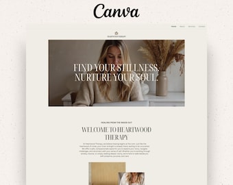 Therapist Website Template: Minimalist Canva Website