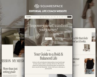 Squarespace Template: Website for Life Coach, Social Media Manager, Content Creator
