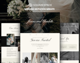 Squarespace Wedding Invitation Template: Online RSVP Website (Digital Download)