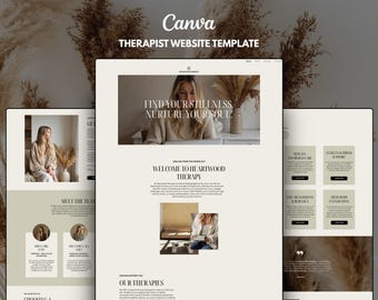 Therapist Website Template: Minimalist Canva Website