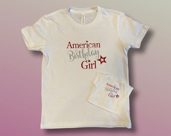 American Birthday Girl Tee for Girl & Doll