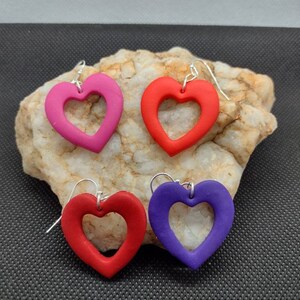 Heart Earrings / Valentine&#39;s Day / Gift For Her / Valentine&#39;s Earrings