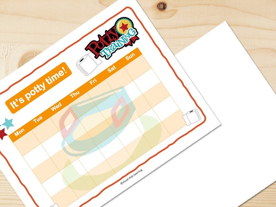 Potty Training Reward Chart for Toddler, Visual Aid for ASD Sen