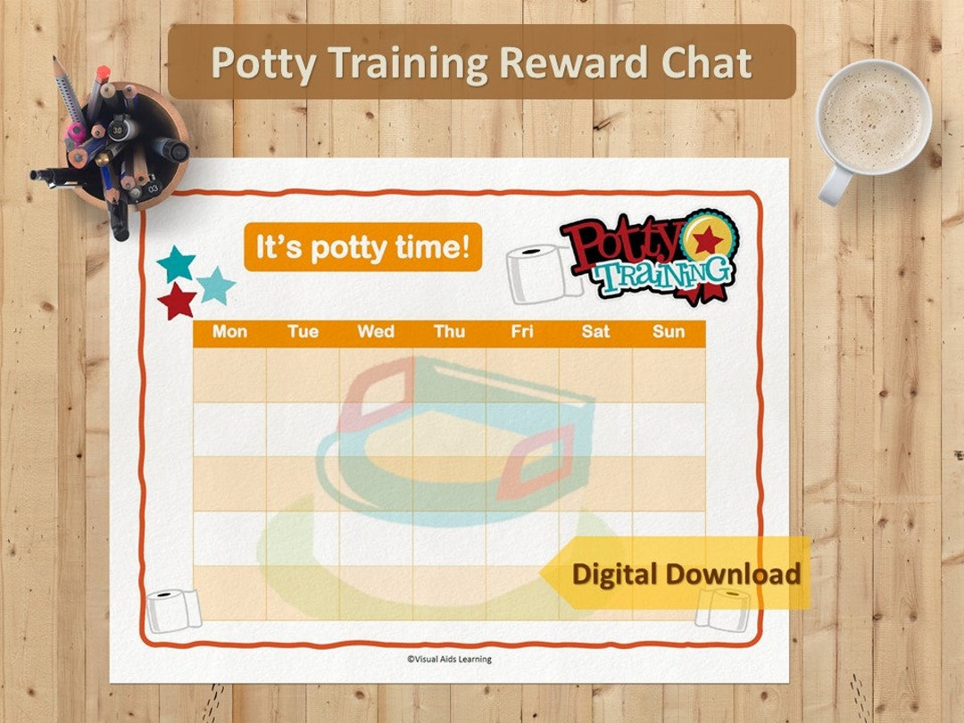 Potty Training Reward Chart for Toddler, Visual Aid for ASD Sen