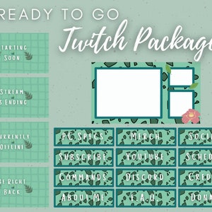 Cute, Seed Monster Stream Package | Green | Plants | Grass | Panels | Overlay | Stream Graphics | Twitch |
