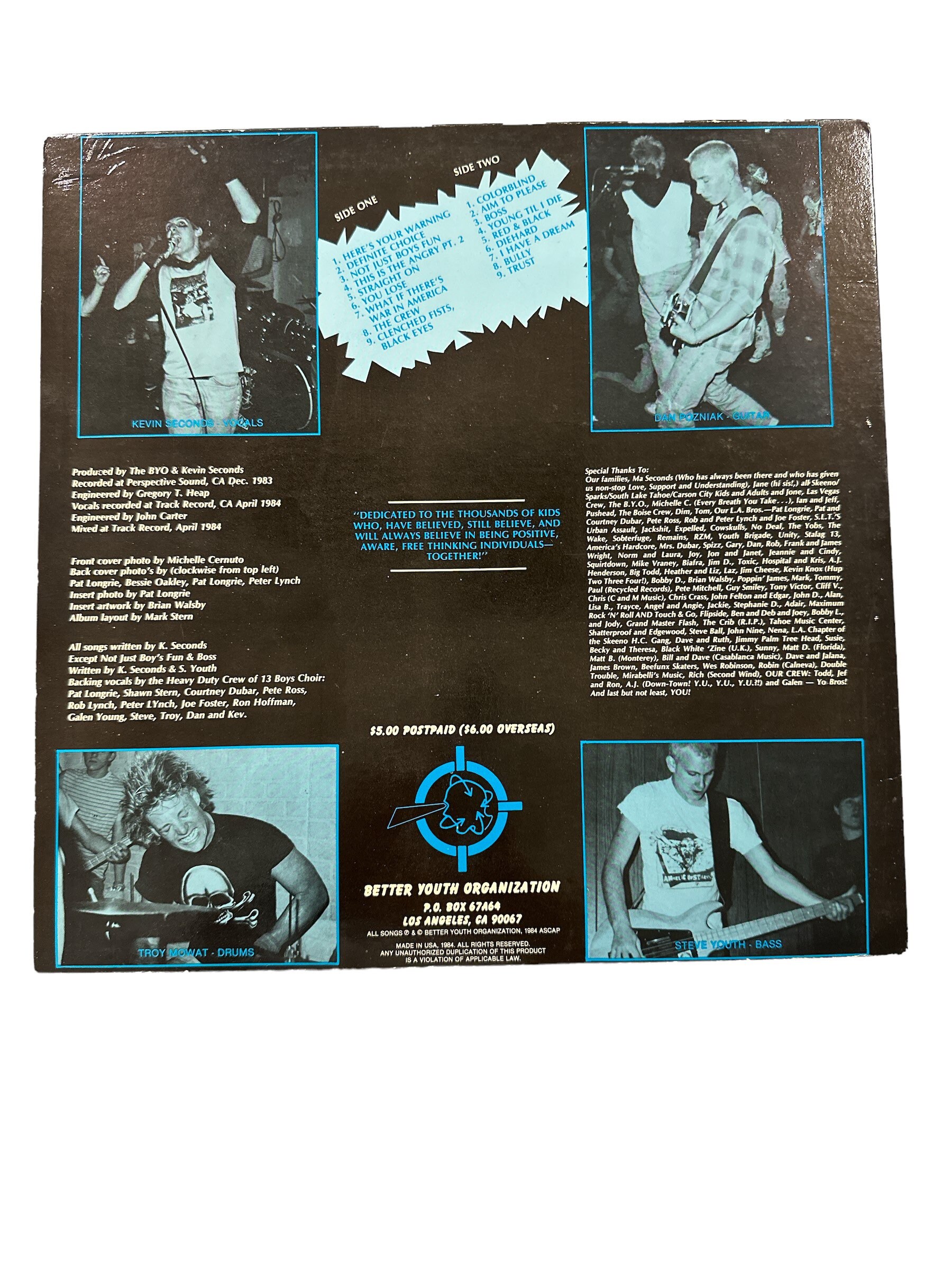 7 Seconds 1984 the Crew Blue Letters White Label Better