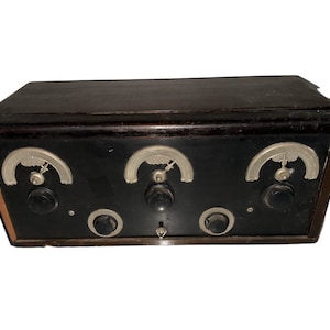 Crosley 20’s 3 Dial Super Trirdyn Wood Case Tube Battery Radio Broadcast Receiver For Restoration