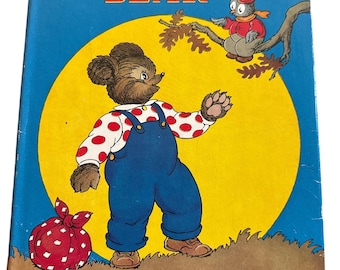 Elizabeth Upham 1942 Little Brown Bear Board Book With Dist Jacket Illustrated Marjorie Hartwell Platt & Munk