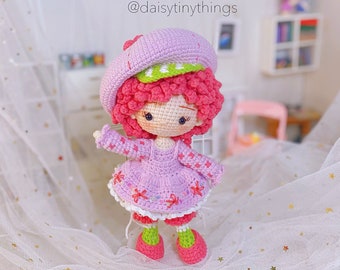 Amigurumi Sweet doll Inspired, crochet fruit chibi doll PDF in English (US term)