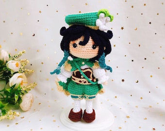 Amigurumi Venti chibi doll, Amigurumi doll pattern, Crochet doll PDF in English