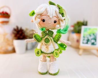 Amigurumi Nahida chibi doll, amigurumi doll PDF pattern in English (US term)