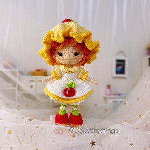 Amigurumi Sweet doll Apple Inspired, amigurumi fruit doll PDF pattern in English