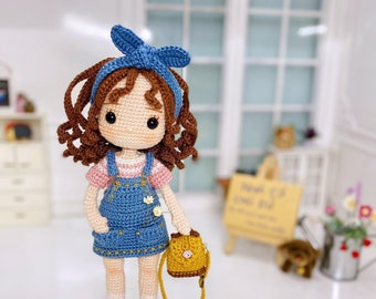 Modèle de poupée Amigurumi Poupée Jenny, modèle de poupée fille au crochet, modèle pdf en anglais (terme américain).