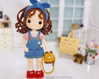 Amigurumi doll pattern Jenny doll, crochet girl doll pattern, pdf pattern in English (US term).