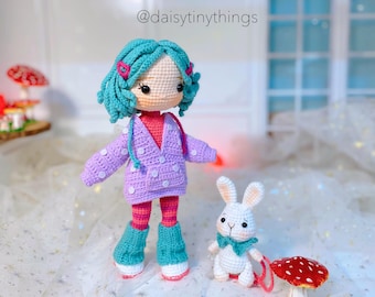 PDF crochet En vy doll pattern, crochet doll girl pattern (US term)