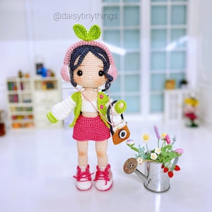 Amigurumi doll pattern Jinny doll, crochet girl doll pattern, pdf pattern in English (US term).