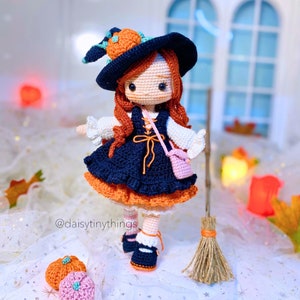 Amigurumi doll pattern Olivia witch doll, crochet Halloween doll pattern, pdf pattern in English (US term) image 7