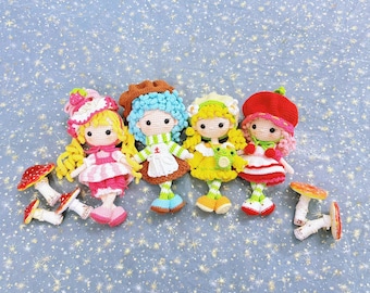 PDF pattern Bundle 4 in 1 crochet doll, Cherry, Crepe, Lemon, Lullaberry doll pattern in English (US term)