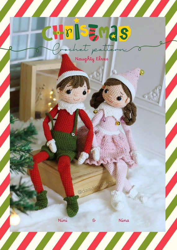 Christmas Elf Doll Crochet Pattern, christmas doll pattern, Handmade Christmas Doll, Amigurumi Christmas Decoration pattern in English