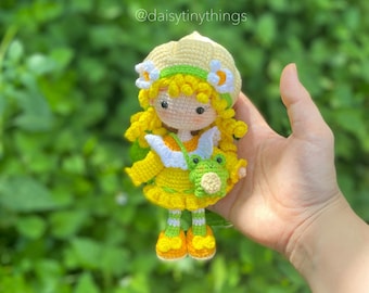 Amigurumi Lemon Girl Crochet Doll Pattern, Citrus Fairy Amigurumi, Yellow Cottagecore Doll, Whimsical Crochet pattern in English