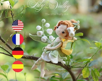 Lily of the Valley Fairy Doll Crochet Pattern: Amigurumi Woodland Girl (PDF)