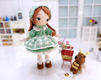 Muñeca amigurumi Summer girl, Daisy y el osito BumbleBear, muñeca Flower a crochet, muñeca Summer a crochet PDF en inglés (término estadounidense)
