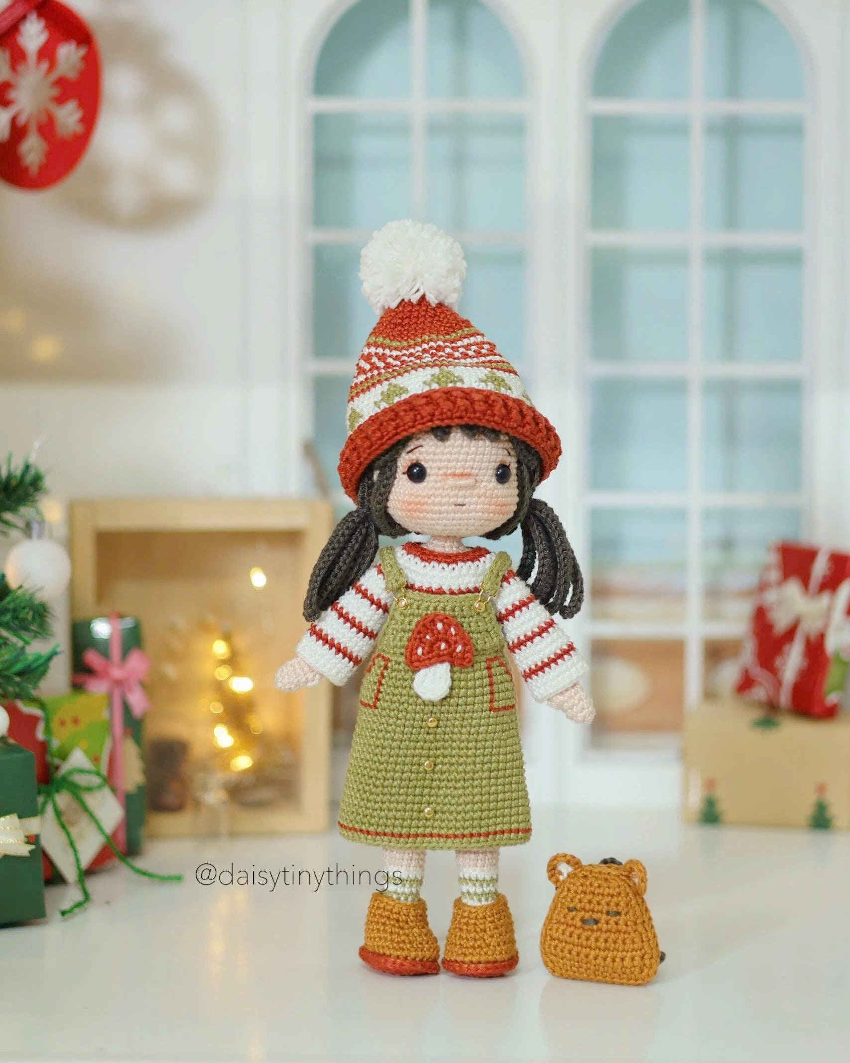 Crochet Christmas Girl Doll Pattern: Noelle Amigurumi (PDF Pattern)