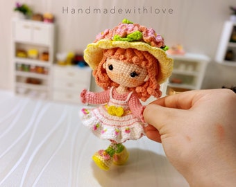 Amigurumi Sweet doll Peach Inspired, amigurumi fruit doll PDF pattern in English