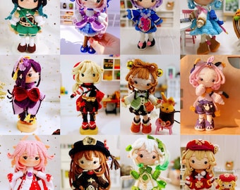 Bundle 13 in 1, Genshin Impact doll pattern, Daisytinythings doll pattern, Genshin doll crochet DPF file (US term)