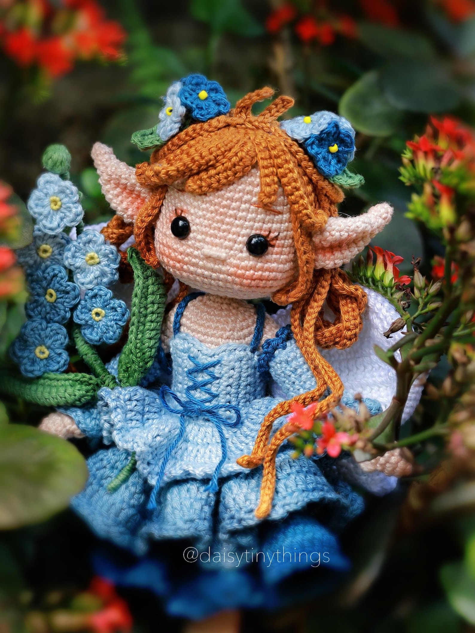 Forget Me Not Fairy Doll crochet pattern by Daisy Tiny Things