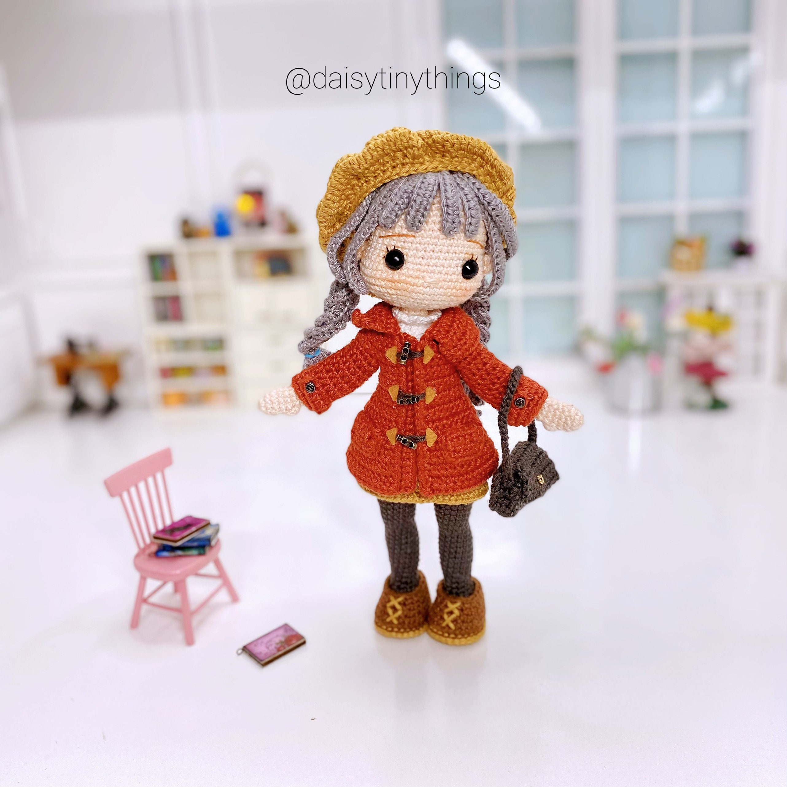 編みぐるみ人形のパターン ジャミラ人形、かぎ針編みの女の子人形の