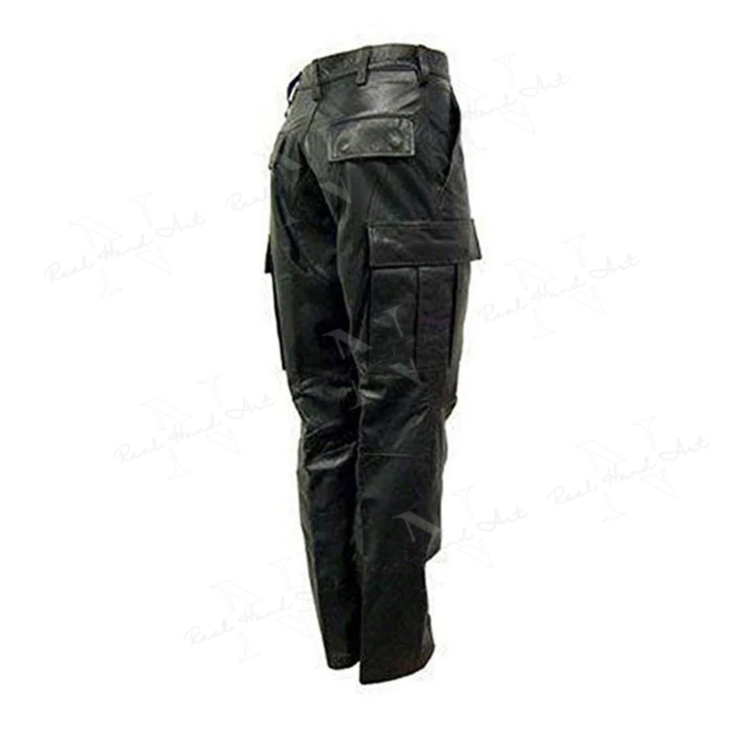 Real Leather Pants Men's Motorcycle Riding Windproof Trousers Genuine Thick Biker's Pants