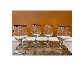 4 Vintage mid century modern wine or cocktail glasses-Dorothy Thorpe style