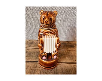 Vintage Ceramic Portuguese Bear Rose Wine Vinho de Urso