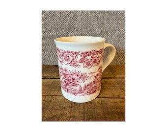 Vintage Ridgway Staffordshire England Coaching Days mug EIT48