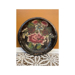 Shabby chic painted wood bowl