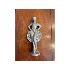 Vintage can can dancing girl jewelry box topper