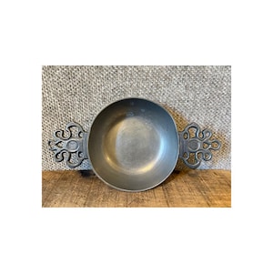 Antique Pewter Porringer Bowl