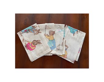 4 Vintage Avon Spring Easter Bunny napkins