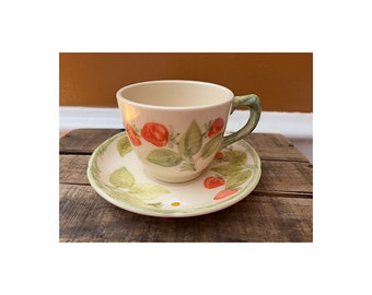 Vintage Franciscan Strawberry Fair teacup and saucer
