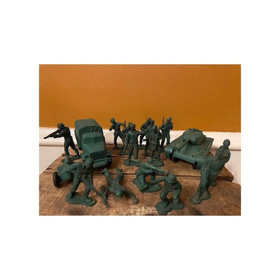 Vintage Auburn Rubber Toy Army Vehicles 