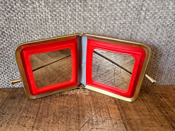 Retro Double Gold Lame Mirror Compact View 4