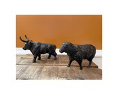 Cast iron bull and sheep banks