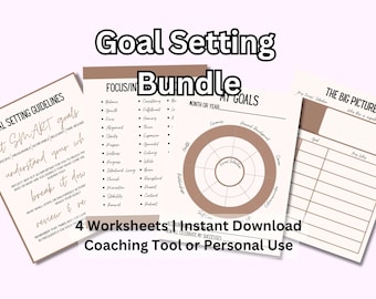 Goal Setting Printable Bundle - Goal Wheel & Big Picture Worksheet ...